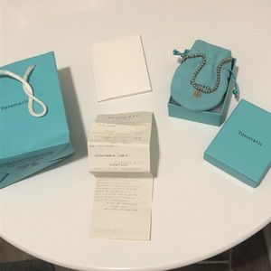 Tiffany & Co silver heart tag beaded bracelet